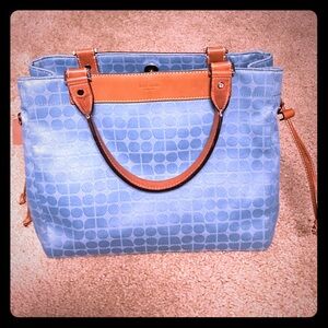 Kate Spade Blue and Tan Satchel